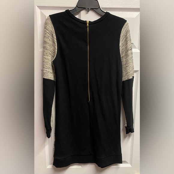 Zara W&B Collection Black/Gray Sweater-Like Long Sleeved Mini Dress Size Medium - Picture 6 of 6